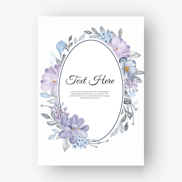 Vector oval flower frame with lilac flowers