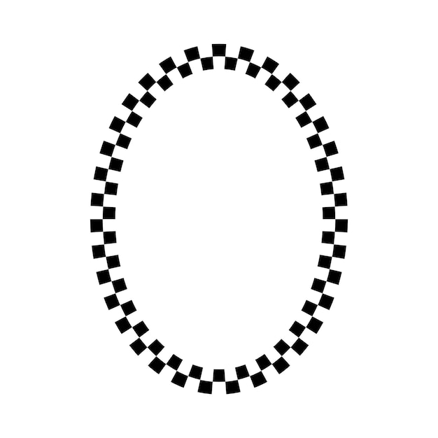 Oval frame round border design shape icon for decorative vintage doodle element for design