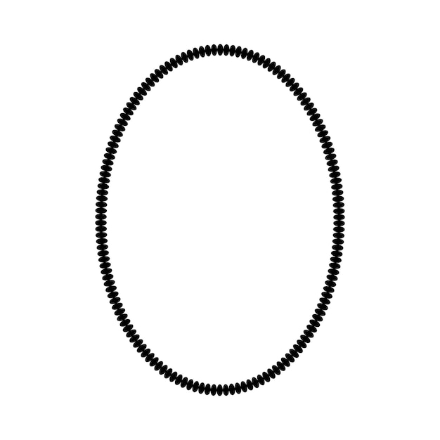 Oval frame round border design shape icon for decorative vintage doodle element for design