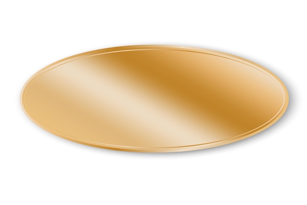 Oval gold plates for web background design. vector illustration.