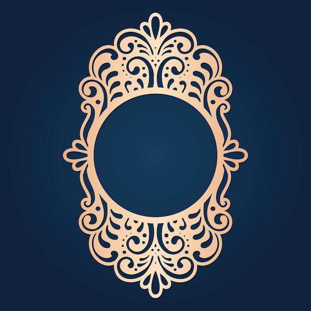 Oval laser cut frame vector