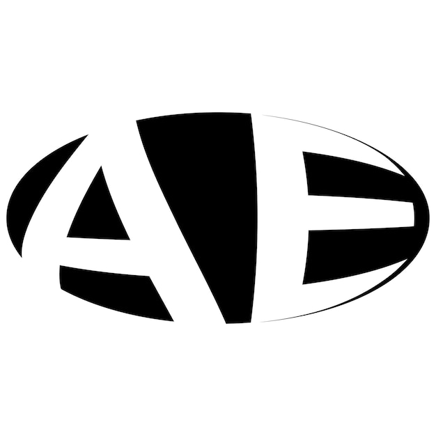 Oval logo dubbele letter a e twee letters ae ea