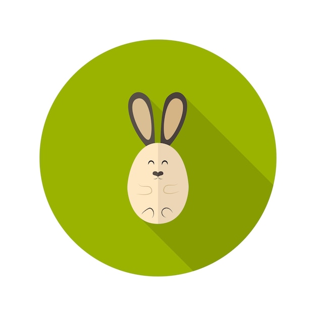 Oval rabbit flat icon. vector illustration