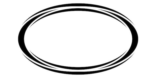 Oval round frame banner border vector freehand drawing round markers