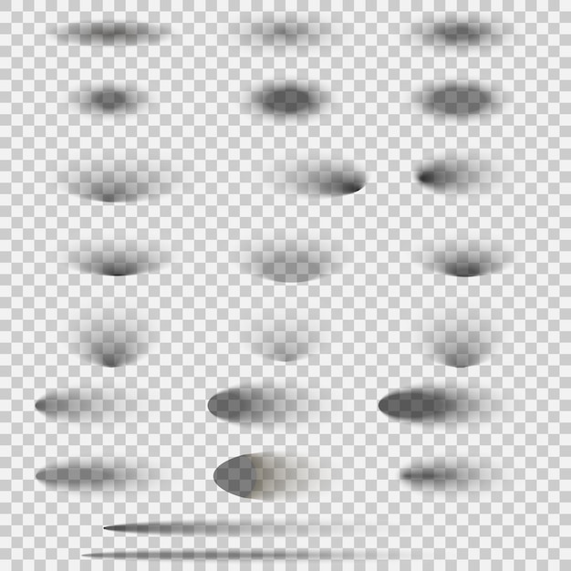 Vector oval shadow set isolated on transparent background vector illustration eps 10