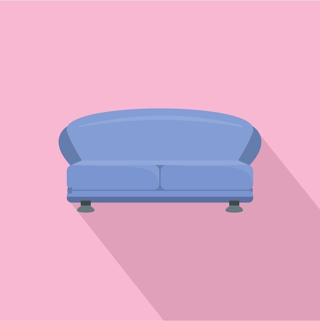 Oval sofa icon Flat illustration of oval sofa vector icon for web design