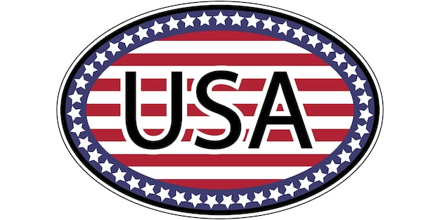 Vector oval sticker usa