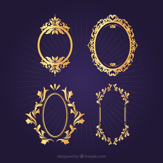 Vector oval vector vintage frames