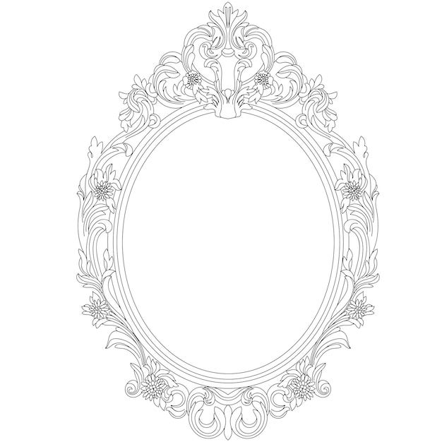 Vector oval vintage frame. vector.