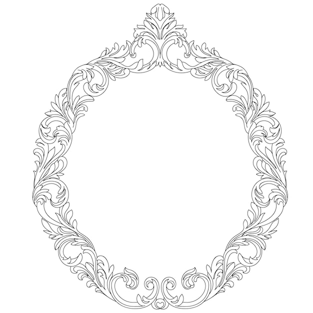 Oval vintage frame. Vector.