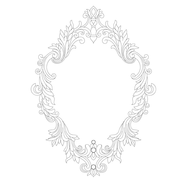 Oval vintage frame. Vector.