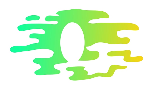 Vector an oval with green and yellow colors.