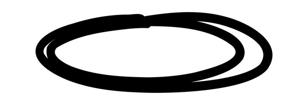 Ovale met de hand getekende vormen Doodle highlighter handgeschreven cirkel Vector ruwe pen stroke illustratie
