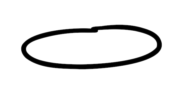 Ovale met de hand getekende vormen Doodle highlighter met de hand geschreven cirkel Vector grove strook illustratie