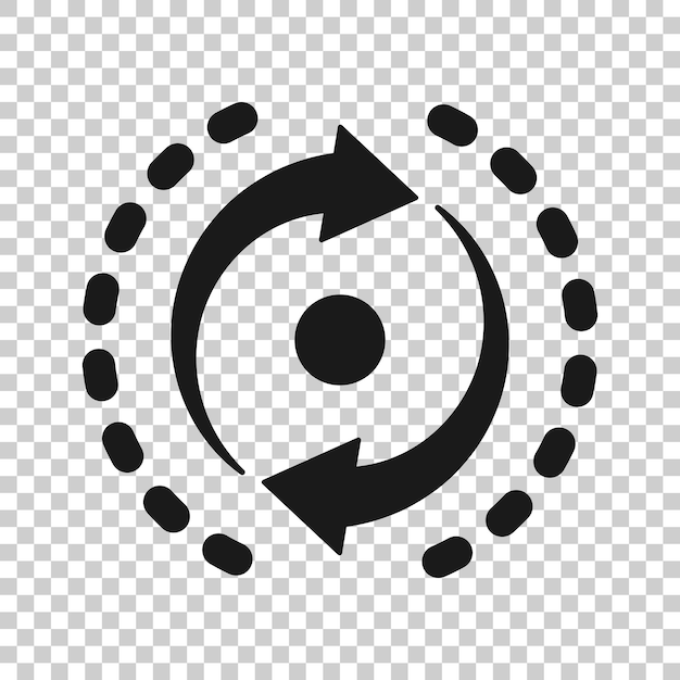 Ovale met pijlen icoon in transparante stijl Consistentie herhaal vector illustratie op geïsoleerde achtergrond Reload rotatie bedrijfsconcept