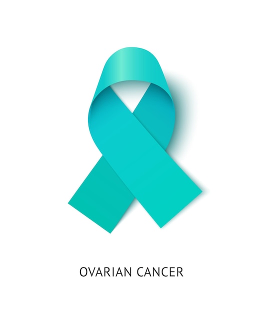 Ovarian cancer awareness ribbon vector realistic illustration