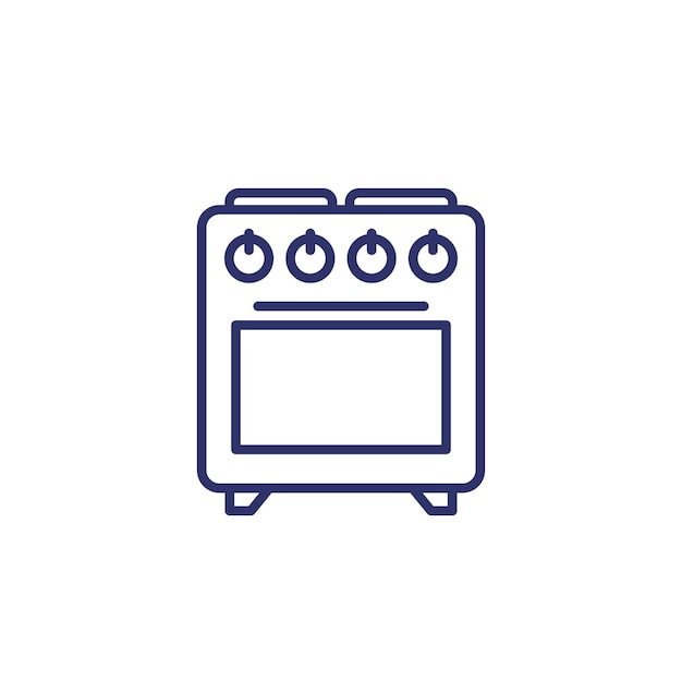 Oven lijn pictogram op wit