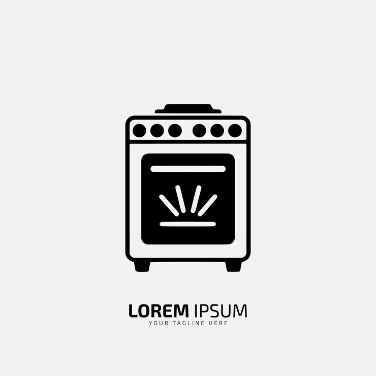 Vector oven microwave logo design template cooking logo vector icon