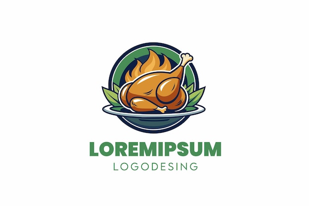 Vector ovenroasted chicken logo