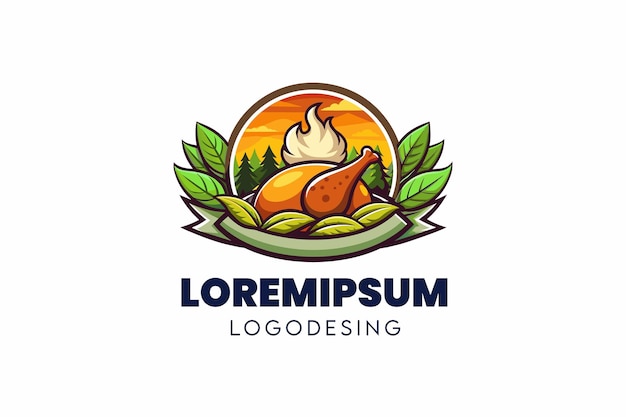 Vector ovenroasted chicken logo