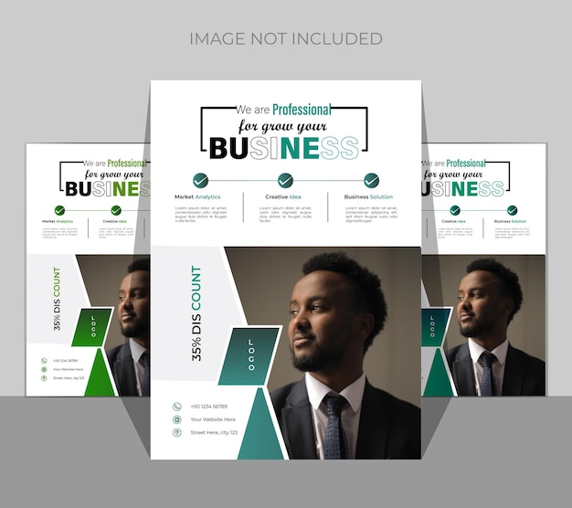 Over business corporate flyer ontwerpsjabloon