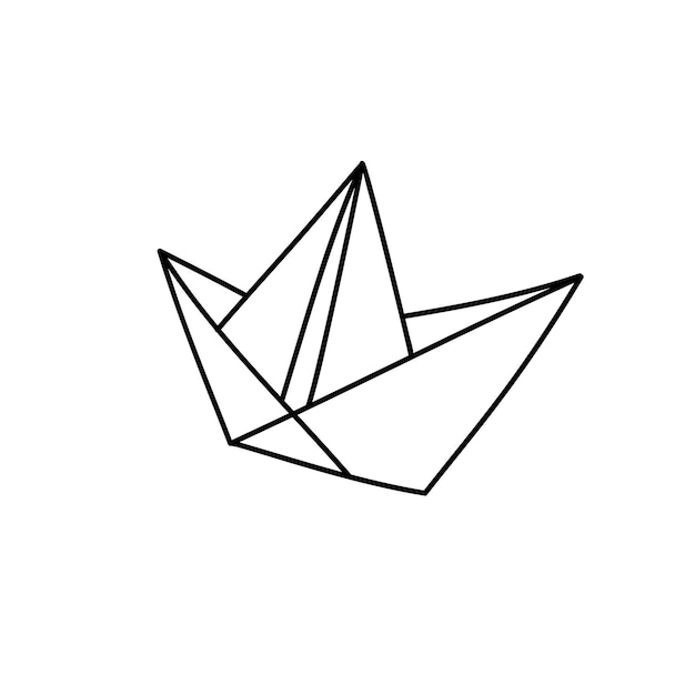 Over Paper Boat Silhouette vector