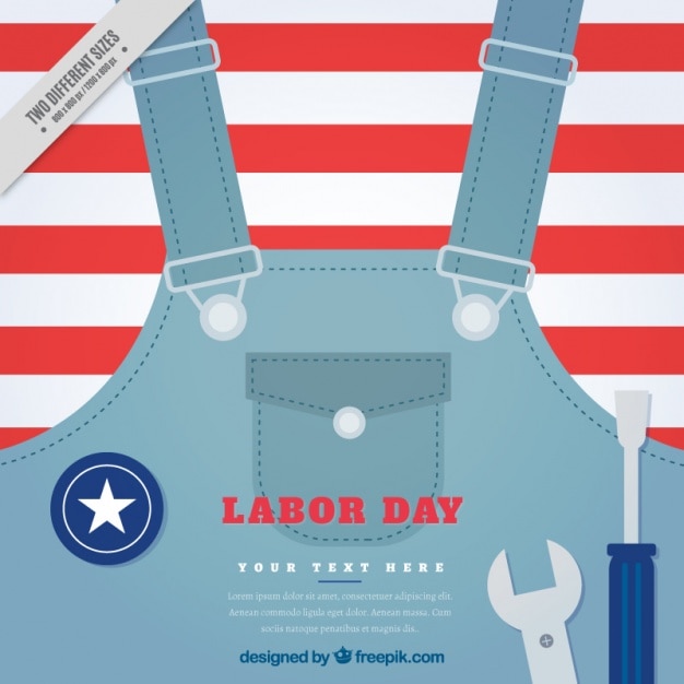 Overalls with screwdriver and wrench for labor day