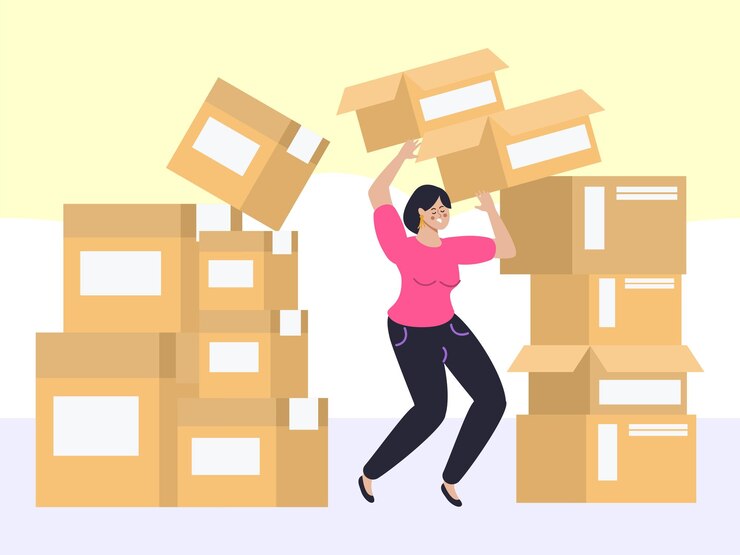 Vector overflow shipment concept illustration stylish and beautiful