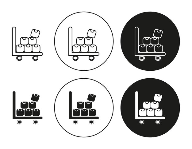 overflow shipment icon set in thin line outline style overflow shipment linear vector sign