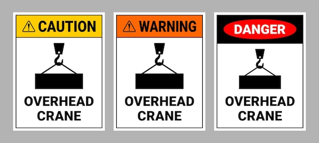 Vector overhead crane sign collection