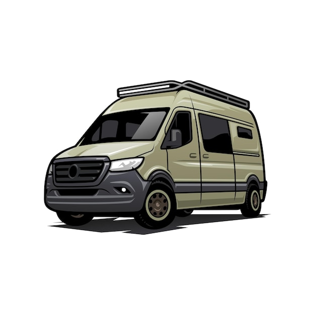 Overland voertuig camper kampeerauto vector, beste voor illustratie en bedrijfslogo