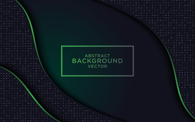 Vector overlap wave background with glitters and green light