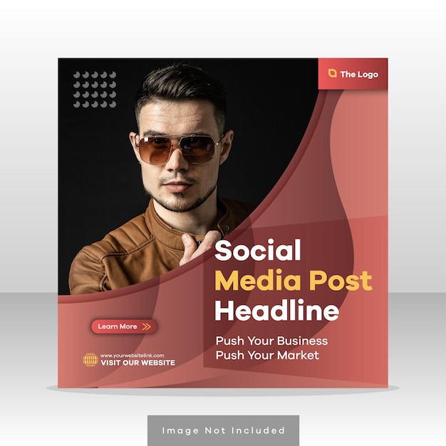 overlapping gradient color instagram post template