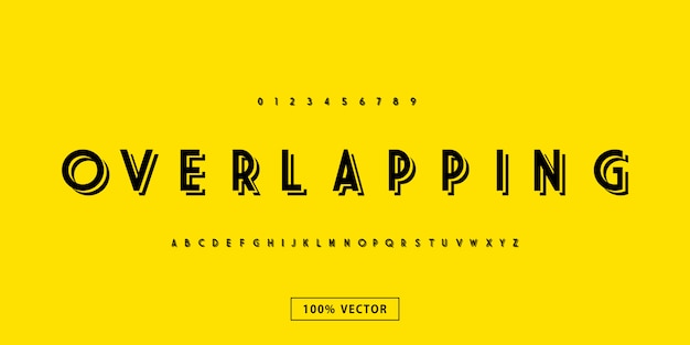 Overlapping modern typeface alphabet fonts typography