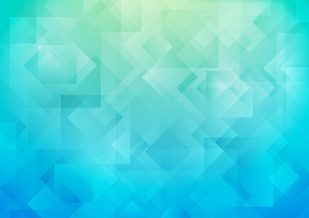 Overlapping square shapes on blue with gradient background