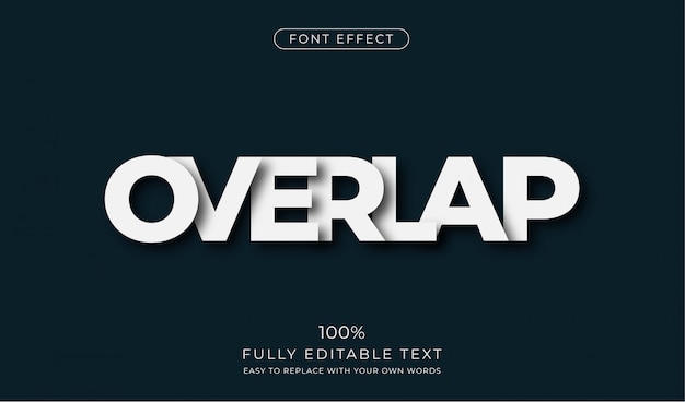 Overlapping text effect. editable font style