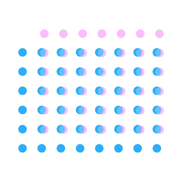 Overlay of blue and pink dots brochure element design