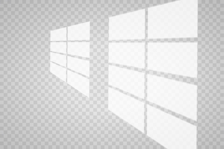 Vector overlay shadow effect transparent overlay window and blinds shadow realistic light effect of shadows and natural lighting on a transparent background vector illustration
