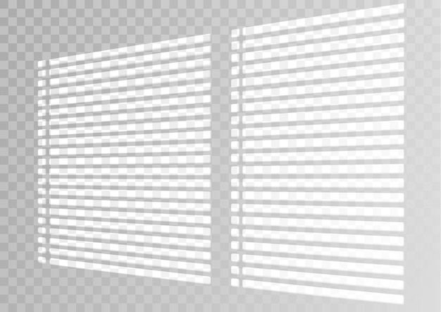 Vector overlay shadow effect. transparent overlay window and blinds shadow.