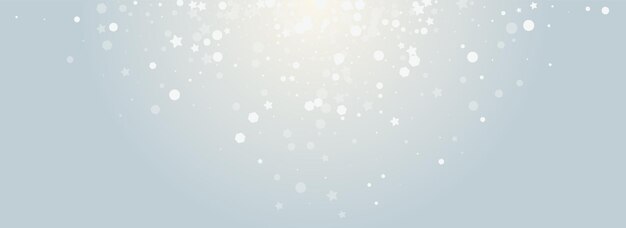 Overlay snowfall vector grey panoramic background. grey falling snowstorm banner. elegant snow pattern. glow snowflake illustration.