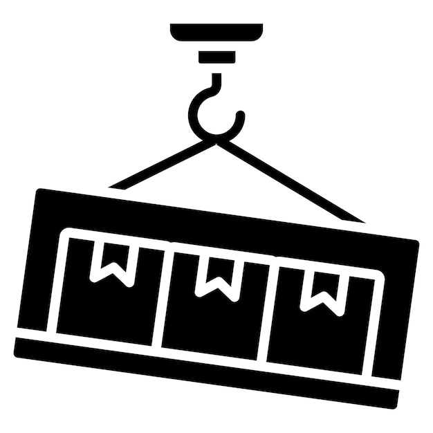 Overloop verzending Glyph Solid Black illustratie