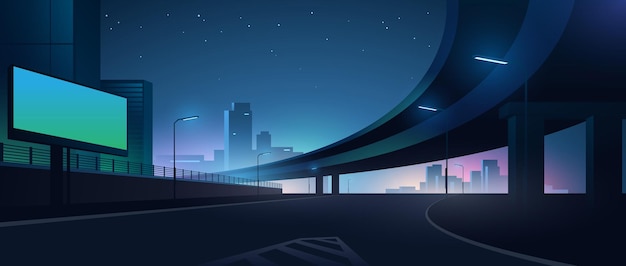 Vector overpass and blank billboard