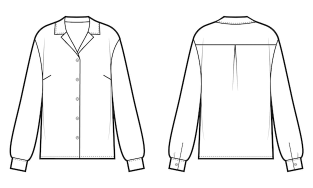 Oversize sleeved blouses for lady vector illustration