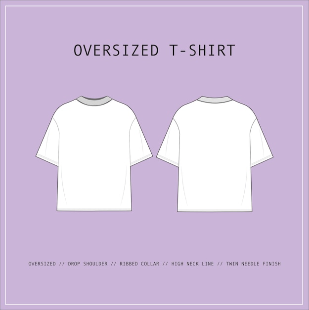 Oversized T-shirt Vector - Technical Drawing