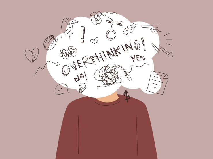 वेक्टर overthinking a lot of thought complicated thoughts