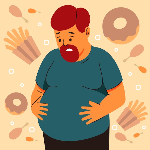 Overweight problem concept vector illustration