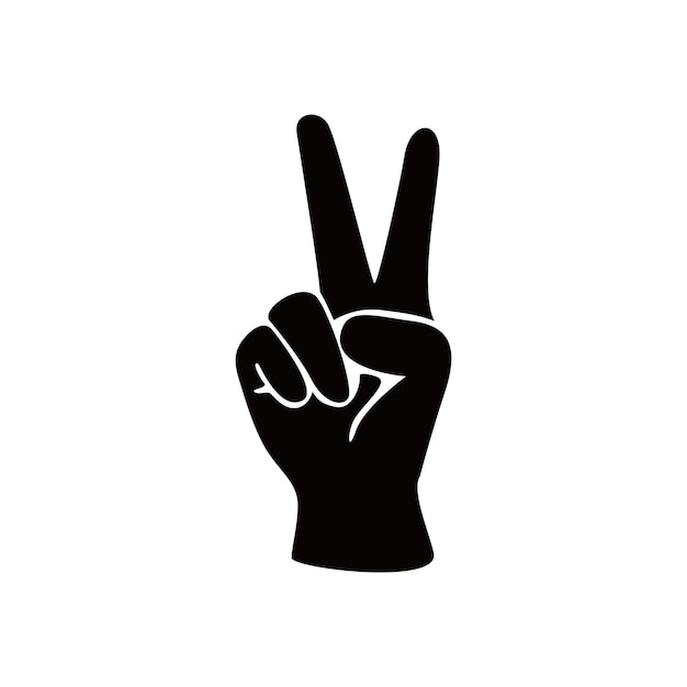 Vector overwinning gebaar handpictogram ontwerp menselijke expressie door vingers