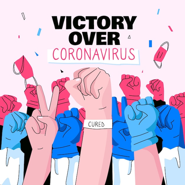 Overwinning op het coronavirus-concept