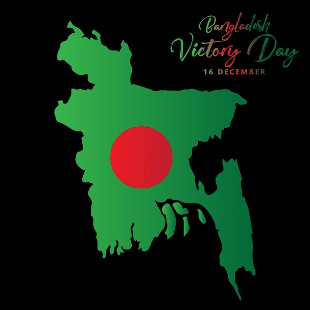Overwinningsdag van de kaart van Bangladesh en de nationale vlag.