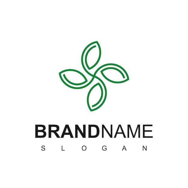 Overzicht blad Logo ontwerpsjabloon met ornament stijl